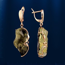Ohrhaenger mit Bernstein russisches Gold