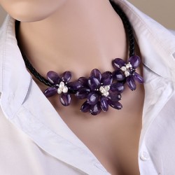 Collie. Amethyst & Perlen