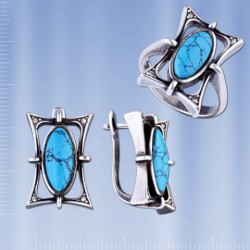 Bijouterie Ohrringe & Ring Tuerkis 