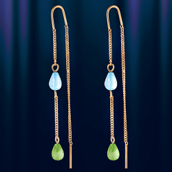 Ohrhaenger  Rotgold  mit Topas &  Chrysolith