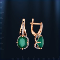 Russisches Goldschmuck Chrysopras 