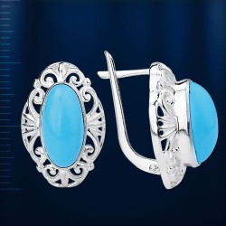 Ohrringe mit Tuerkis. Silber