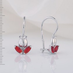 Ohrringe mit Fianiten. Silber