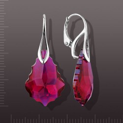 Ohrhaenger mit Swarovski&reg; Kristallen. Silber