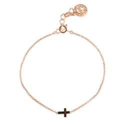 Vergoldeter Silberarmband mit Bernsteinkreuz