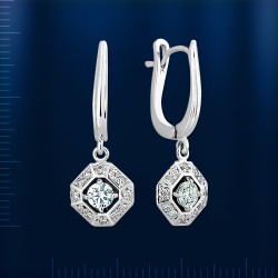 Goldohrringe mit Brillanten. Weissgold
