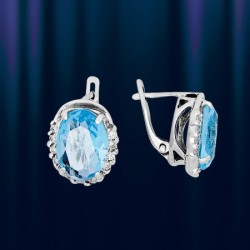 Ohhringe aus Silber mit Blautopas