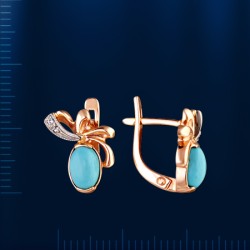 Ohrringe russisches Gold mit Tuerkis