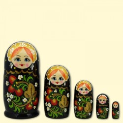 Matreshka "Rossinka" 5  Figur Schwarz
