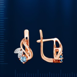 Goldohrringe mit Brillanten & Topasen