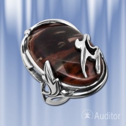 Ring mit Obsidian aus 925er Silber