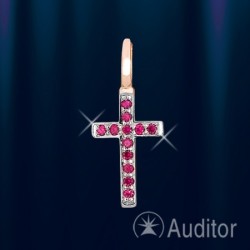 Kreuzanhaenger russisches Gold & Rubin