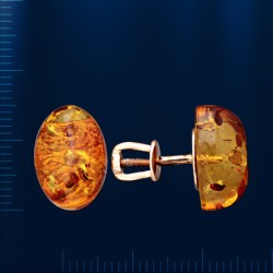 Russische Ohrstecker pussety mit Bernstein