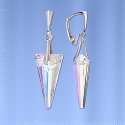 Серебряные серьги с кристаллами Swarovski&reg;