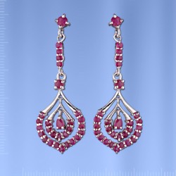 Серьги серебряные. Рубины