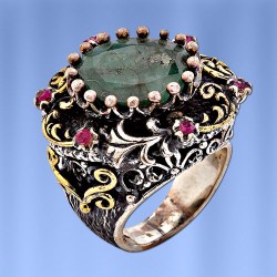 Серебряное кольцо с изумрудом
