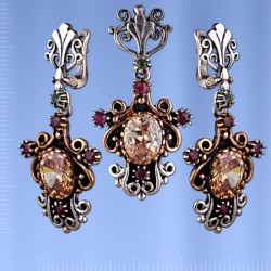 Серебряный гарнитур с цитрином