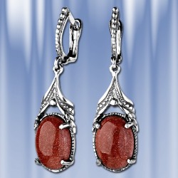 Ohrhaenger mit Goldsand,  Silber