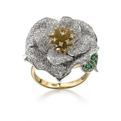 Goldring mit Smaragd & Diamanten