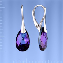 Ohrhaenger mit Swarovski&reg; Kristallen. Silber