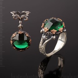 Серебряная Подвеска & Кольцо. Фианиты