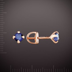 Ohrstecker mit Allanit. Rotgold