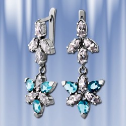 Ohrhaenger mit Zirkon. Silber 925