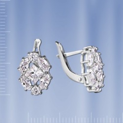 Серебряные серьги с фианитами