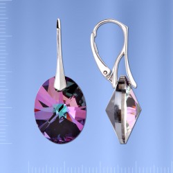 Серьги серебряные, кристалл Swarovski&reg;