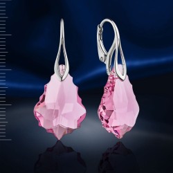 Ohrhaenger mit Swarovski&reg; Kristallen. Silber