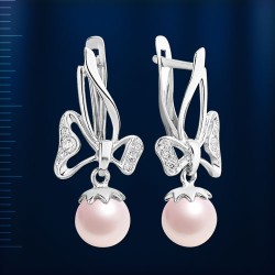 Ohrhaenger mit Perle. Silber 925°