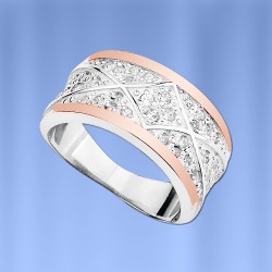  Ring mit Fianiten. Silber & Gold