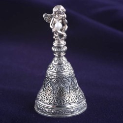 Perlenengel Gloeckchen. Silber