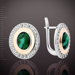 Silber & Gold Ohrringe mit Malahit