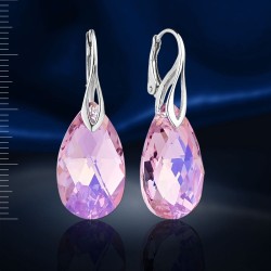 Ohrhaenger mit Swarovski&reg; Kristallen. Silber