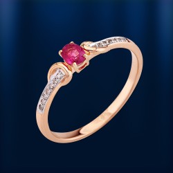 Goldring mit Brillanten & Rubinen Korund