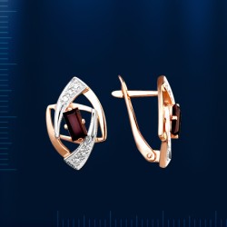 Ohrringer aus Rot/Weissgold & Granat