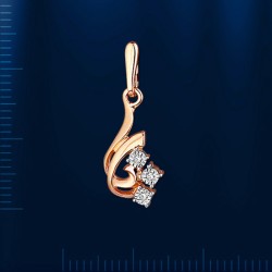 Anhaenger mit Brillanten. Rotgold