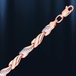  Armband russisches Gold. Bicolor