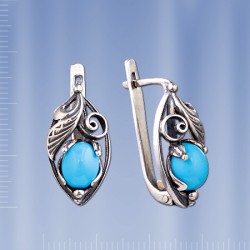 Ohrringe mit Tuerkis. Silber