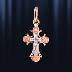  Russische Kreuz Rotgold & Weissgold