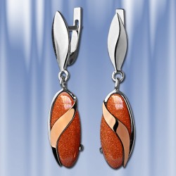 Ohrhaenger mit Goldsand. Silber & Gold