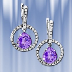 Ohrringe aus 925er Silber mit  Amethyst