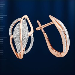 Золотые серьги с фианитами 