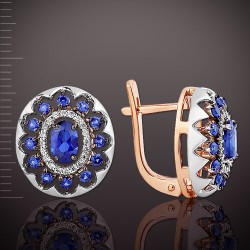 Ohrringe mit Brillanten & Saphiren Korund