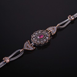 Armband mit Rubin Silber