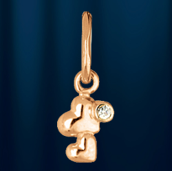 "Herzchen"-Anhaenger aus Rotgold