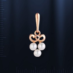  Anhaenger mit Perlen. Rotgold 