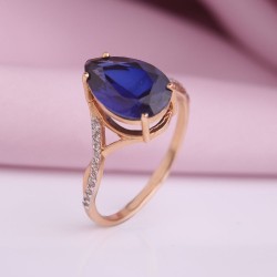  Goldring mit Saphir Korund