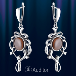 Ohrringe mit Rauchtopaz. Silber 